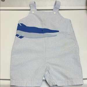 Blue and White Gingham Baby Romper